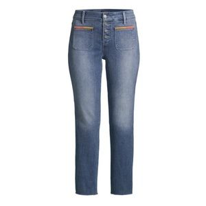 NYDJ Marilyn Embroidered Straight-Leg Ankle Jeans Plus Size 16P Petite